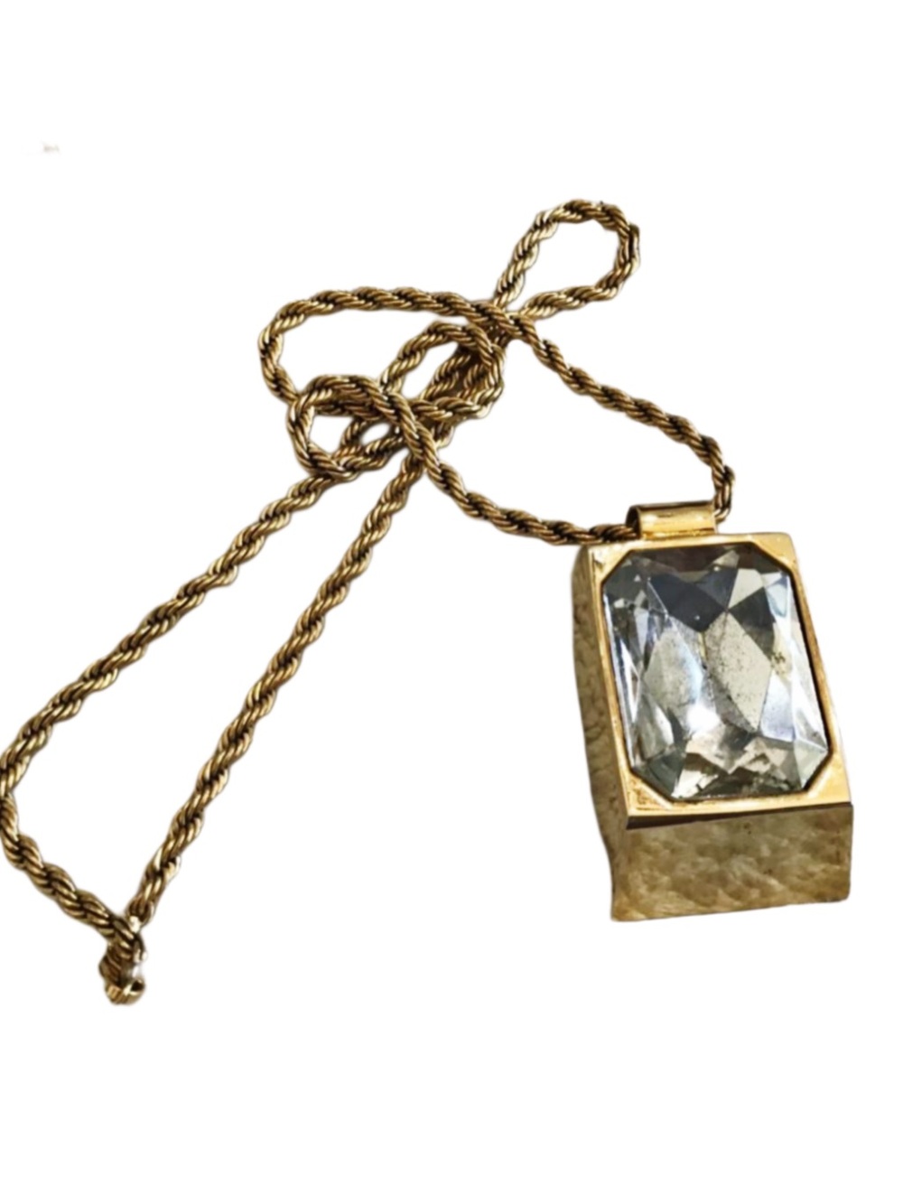 Dana Huge Crystal Gold Logo Necklace